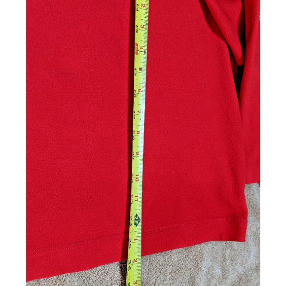 Lands End Womens XL 18-20 Red Pullover Black Collar 1/4 Zip Polyester - Picture 5 of 6